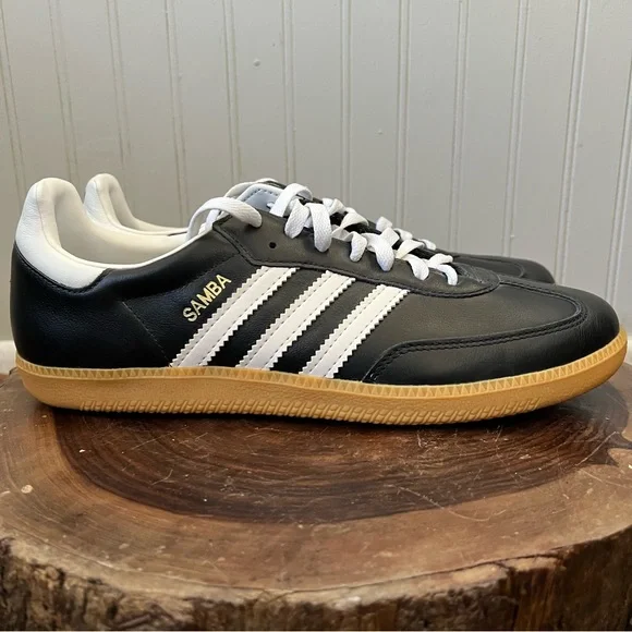 adidas | Shoes | Adidas Samba Black With White Stripes New
